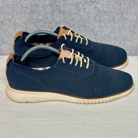 Cole Haan 2.0 ZeroGrand Stitchlite Oxford Knit Shoe-Blue-Men Size 9.5 - Picture 1 of 9